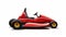 Innovative Red Go-kart On White Background - Soft Brushstroke Realism