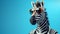 Innovative Solarized Zebra Wearing Sunglasses On Blue Background