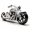 Innovative Steelpunk Motorcycle: White Background, Black And White Realism
