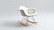 Innovative Techniques: White Eames Rocking Chair On Grey Background