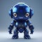 Innovative Tiny Blue Dc3d Robot With Shiny Eyes - Playful Character Design