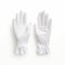 Innovative White Gloves With Ruffle Fingers On White Surface