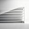 Innovative White Mesh Shelf With Futuristic Chromatic Waves