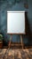 Innovative workspace whiteboard for markers on a wooden floor background