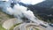 Innsbruck, Austria. Burning truck on the Brenner motorway near the Europa bridge. Highway between Austria and Italy