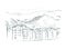 Innsbruck Austria Europe vector sketch city illustration line art