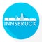 Innsbruck, Austria Flat Icon. Skyline Silhouette Design. City Vector Art Famous Buildings.