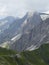 Innsbruck hut at Stubai high-altitude hiking trail, lap 8 in Tyrol, Austria