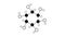 inositol molecule, structural chemical formula, ball-and-stick model, isolated image vitamin b8