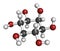 inositol (myo-inositol) molecule. Inositol and its phosphates play essential roles in a number of biological processes. Atoms are