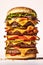 Insane quadruple cheeseburger