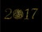 Inscription of 2017 points of light on a black background isolated. Stylized inscription with the wishes of a Happy New