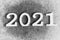 The inscription 2021 on a gray background.