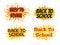 Inscription Back to school. Explosion with comic style. Set