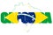 Inscription `Capoeira` with brazilian flag