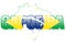 Inscription `Capoeira` with brazilian flag