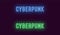 Inscription of Cyberpunk in neon style. Vector