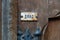 Inscription drag on old vintage door closeup