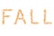 Inscription - Fall folded message autumn art design on a white background yellow leaves