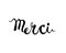 Inscription in French: Thank You merci