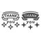 Inscription Gratitude line and solid icon, thankfullness appreciation concept, thank you text vector sign on white