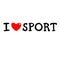 Inscription I love sports. Painted inscription with heart