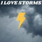 inscription - i love storms, yellow lightning