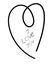 Inscription i love you in heart handdraw doodle. vector element