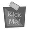 Inscription kick me icon, monochrome style