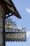 The inscription `Museum` on the facade building in the center of Goslar, Germany