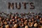 Inscription Nuts, from different nuts . Free space for text