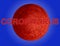 The inscription in red CORONAVIRUS over the planet Mars on a blue background. The concept of lockdown quarantine self-isolation in
