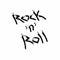 The inscription rock and roll in grunge style. Isolated vector illustration.