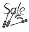 Inscription Sale with mascara brushes and false eyelashes