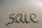 Inscription on the sand sale, letters on the sand on the beach