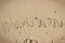Inscription vacation on sand at beach. Summer time