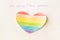 Inscription on white background I`m sorry I love women, heart in the form of a flag LGBT, lesbian and same-sex marriage