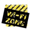 Inscription  wifi zone. Old shabby square shape