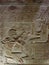 Inscriptions on the walls and columns of seti 1 temple in Abydos in Sohag in Egypt