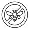 Insect allergy black line icon. Beetle bite reaction. Isolated vector element. Outline pictogram for web page, mobile