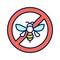 Insect allergy color line icon. Beetle bite reaction. Isolated vector element. Outline pictogram for web page, mobile