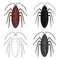 Insect cockroach single icon in cartoon,black,outline,monochrome style for design.Pest Control Service vector symbol