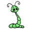 Insect cute green caterpillar cartoon