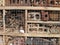 Insect hotel with brick, bamboo sticks and bark