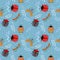 Insect lady bug butterfly seamless pattern background