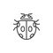 Insect, ladybird beetle line icon