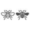 Insect line and solid icon, Insects concept, bee sign on white background, flying insect icon in outline style for