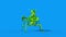 Insect Mantis Attacks Front Blue Screen Loop 3D Rendering Animation