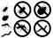Insect pests in the prohibition sign in the set.