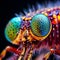 Insect's Eye Through a Microscope: Captivating Patterns and Vibrant Colors
